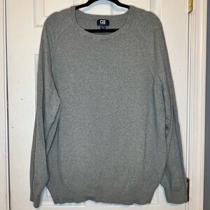 Cutter & Buck Men's Lakemont Mixed Stitch Crew LS Sweater - Grey - Sz 1XB